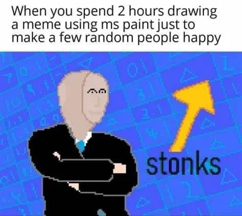 High Quality MS Paint stonks Blank Meme Template