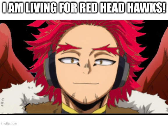 upvotes mean more editing! | I AM LIVING FOR RED HEAD HAWKS! | made w/ Imgflip meme maker
