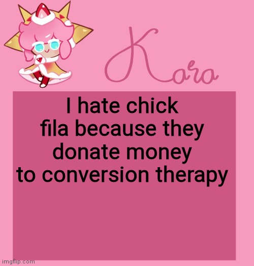 h | I hate chick fila because they donate money to conversion therapy | image tagged in h | made w/ Imgflip meme maker