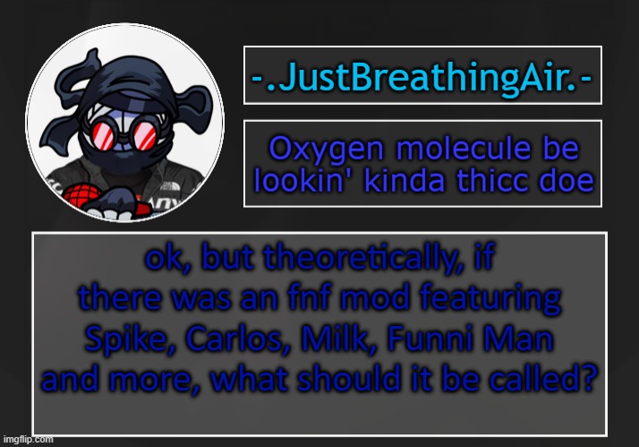 I was thinking something like Vs. The Anomalies | ok, but theoretically, if there was an fnf mod featuring Spike, Carlos, Milk, Funni Man and more, what should it be called? | made w/ Imgflip meme maker