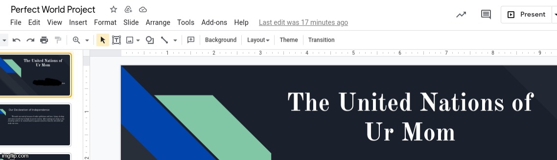 I have to make a presentation with the cringe girls, and this is what they made- | made w/ Imgflip meme maker