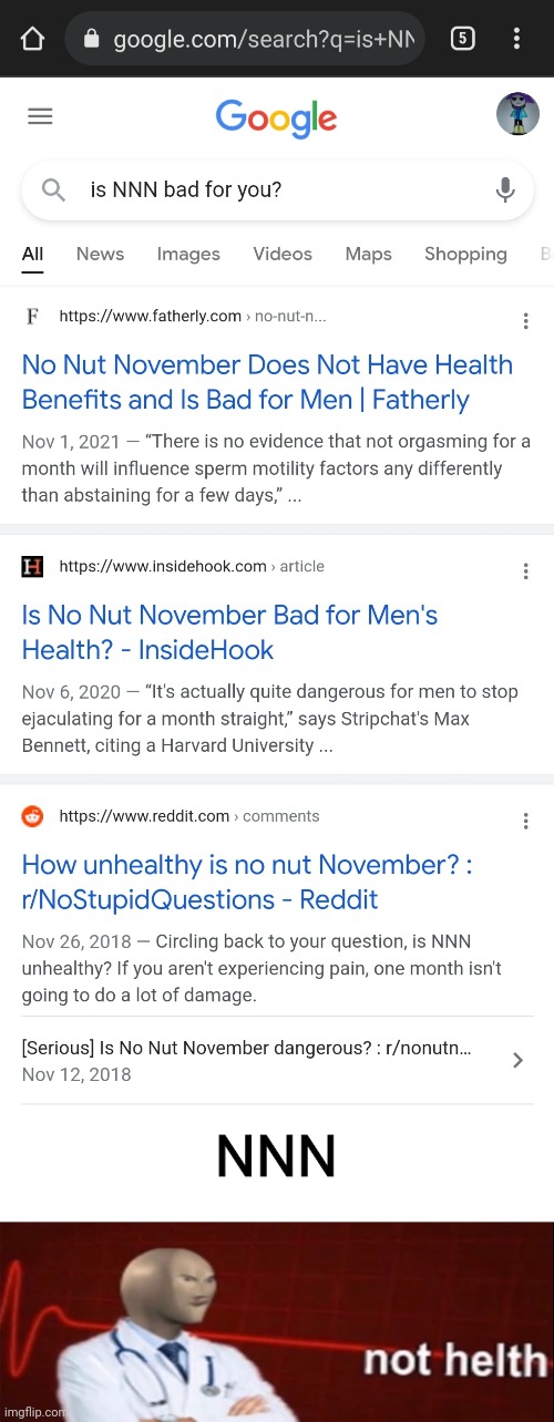 NNN is not health | NNN | image tagged in meme man not helth | made w/ Imgflip meme maker