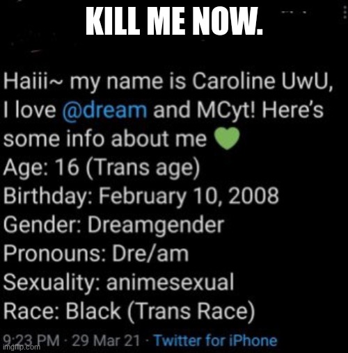 KILL ME NOW. | made w/ Imgflip meme maker