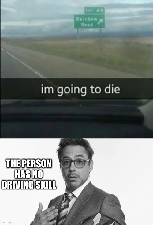 THE PERSON HAS NO DRIVING SKILL | image tagged in robert downey jr's comments | made w/ Imgflip meme maker