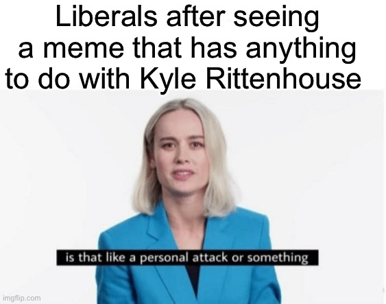 It’s true | Liberals after seeing a meme that has anything to do with Kyle Rittenhouse | image tagged in is that like a personal attack or something,memes,conservatives | made w/ Imgflip meme maker