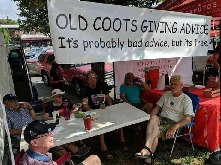 Old coots giving advice Blank Meme Template