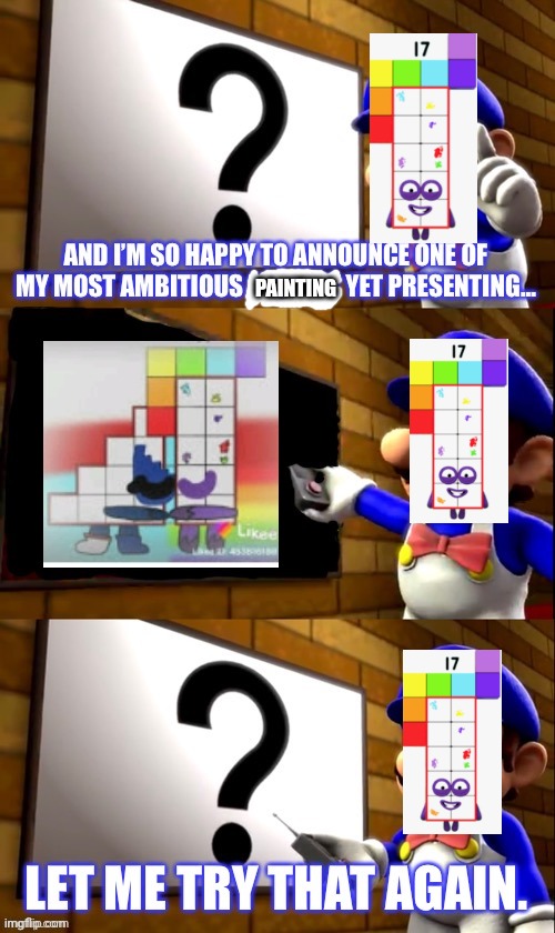 He fell in love lol | PAINTING | image tagged in smg4 tv,numberblocks,love | made w/ Imgflip meme maker
