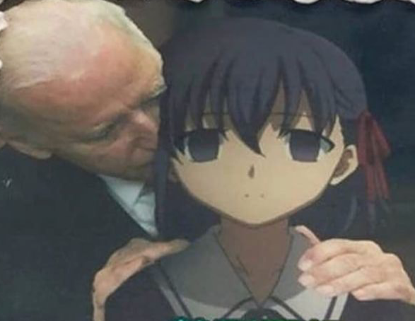 Joe Biden Sniffing Anime Girl Blank Meme Template