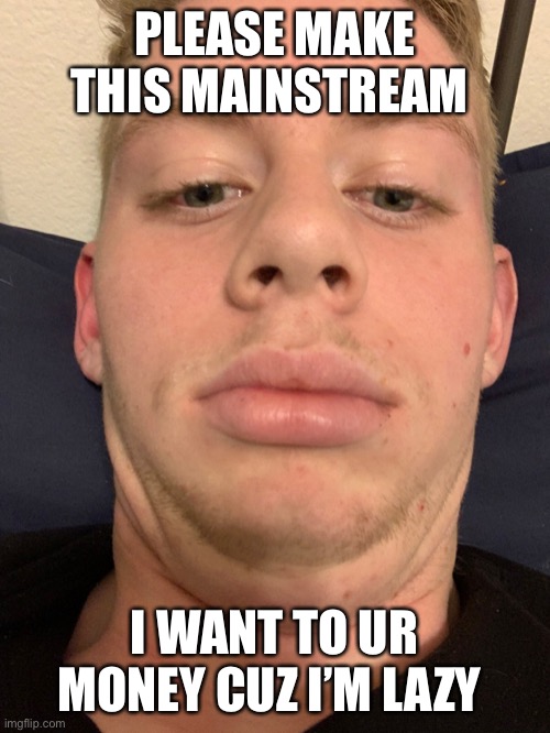 Double Chin Danny | PLEASE MAKE THIS MAINSTREAM; I WANT TO UR MONEY CUZ I’M LAZY | image tagged in funny | made w/ Imgflip meme maker