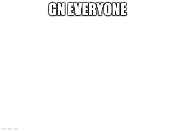 Blank White Template | GN EVERYONE | image tagged in blank white template | made w/ Imgflip meme maker