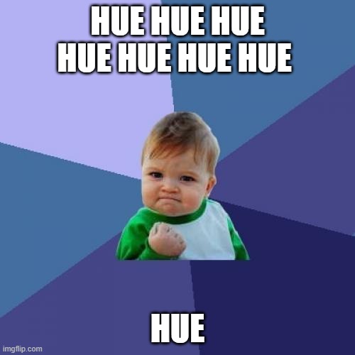 Success Kid |  HUE HUE HUE HUE HUE HUE HUE; HUE | image tagged in memes,success kid | made w/ Imgflip meme maker