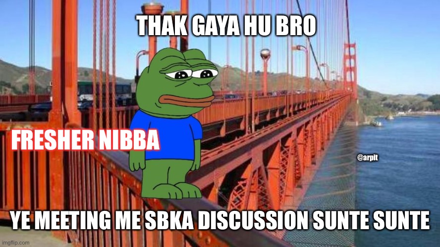 Dsm corporate | THAK GAYA HU BRO; FRESHER NIBBA; @arpit; YE MEETING ME SBKA DISCUSSION SUNTE SUNTE | image tagged in thak gaya hu bro | made w/ Imgflip meme maker