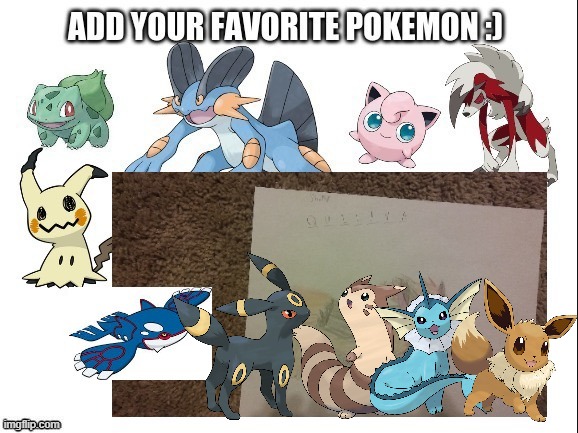 i couldnt choose 1 so i went with all my OC's pokemon :) | image tagged in vaporeon,umbreon,furret,eevee | made w/ Imgflip meme maker