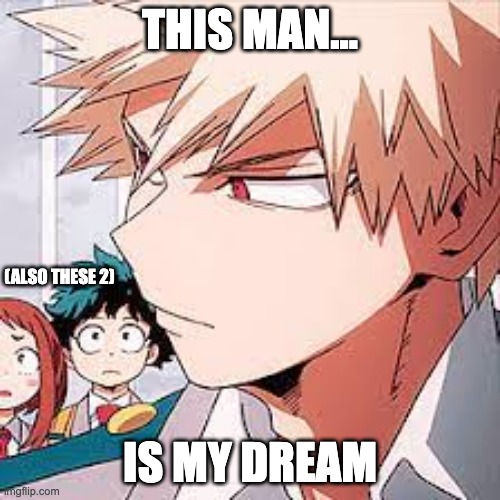 im married to a 3d husband but bakugo would be my 2d...son or dream IDK HES JUST BEAUTIFUL K | THIS MAN... (ALSO THESE 2); IS MY DREAM | image tagged in bakugo,mha | made w/ Imgflip meme maker