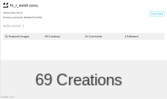 69 creations | image tagged in 69,imgflip | made w/ Imgflip meme maker
