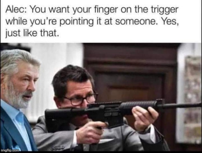 Those who know nothing about gun safety always lecture the rest of us about gun safety. | image tagged in alec baldwin,kyle | made w/ Imgflip meme maker