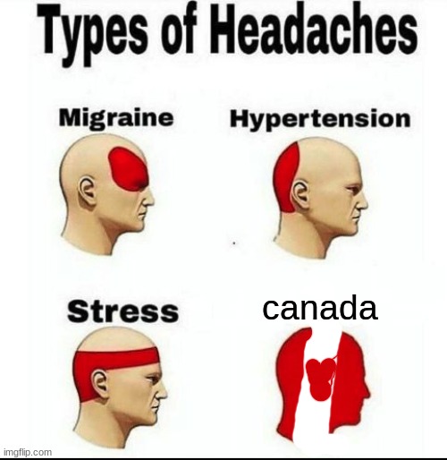 Canada | canada | image tagged in types of headaches meme | made w/ Imgflip meme maker