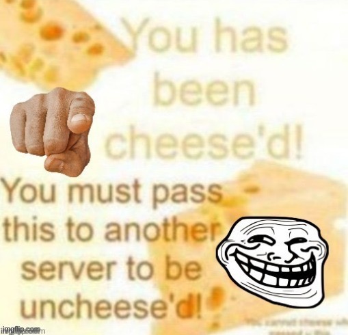 HA HA! | image tagged in you has been cheesed | made w/ Imgflip meme maker