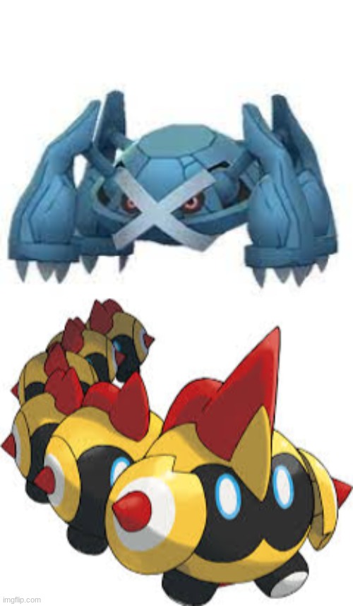 image tagged in metagross the metal boi,falinks the cute boi | made w/ Imgflip meme maker