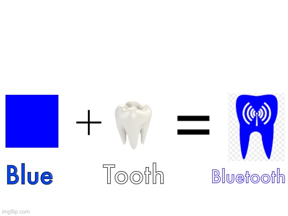 Blank White Template | Tooth; Bluetooth; Blue | image tagged in blank white template | made w/ Imgflip meme maker