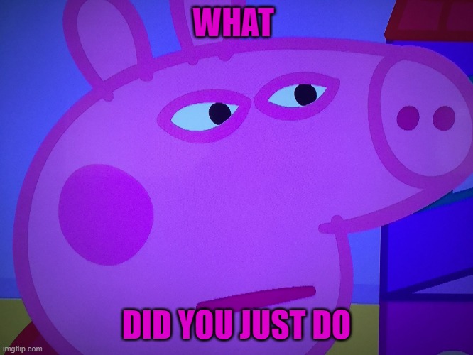 What did you say Peppa Pig | WHAT DID YOU JUST DO | image tagged in what did you say peppa pig | made w/ Imgflip meme maker