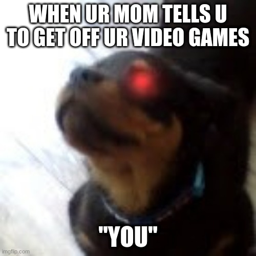 Moms | WHEN UR MOM TELLS U TO GET OFF UR VIDEO GAMES; "YOU" | image tagged in idk | made w/ Imgflip meme maker