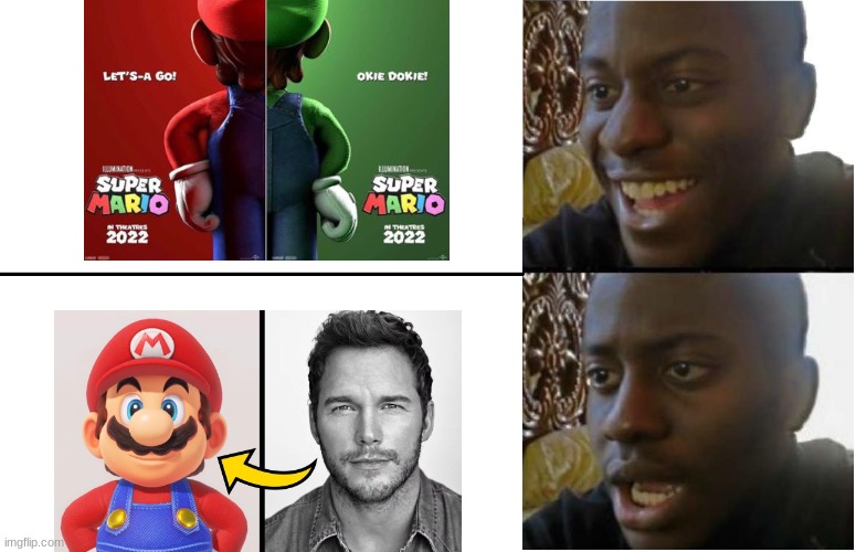 Super Mario Movie | image tagged in disappointed black guy | made w/ Imgflip meme maker
