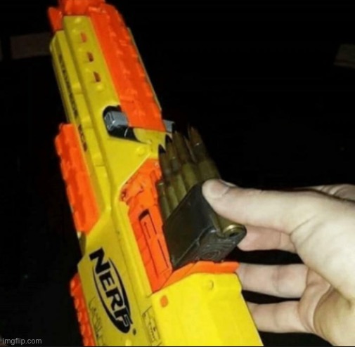“Nerf war.” | image tagged in chuck chuck | made w/ Imgflip meme maker