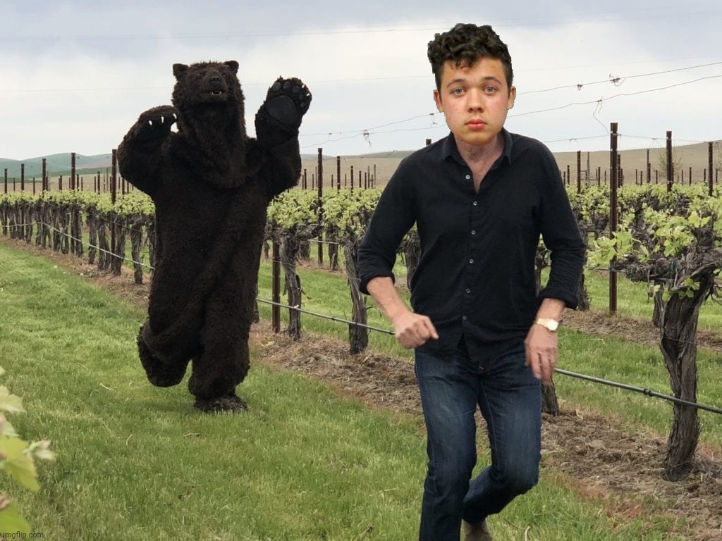 Kyle MacLachlan running away from bear | image tagged in kyle maclachlan running away from bear | made w/ Imgflip meme maker