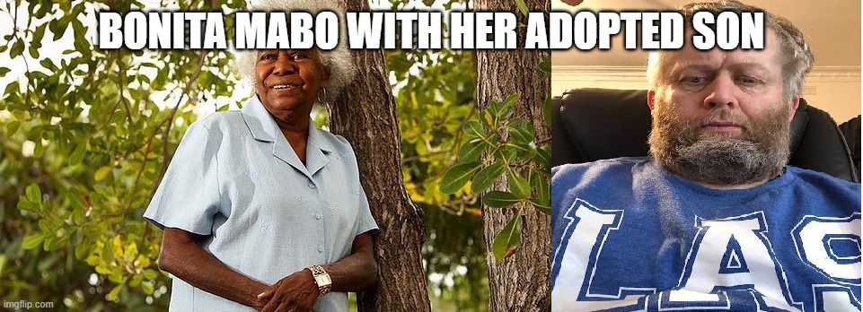 bonita and son | BONITA MABO WITH HER ADOPTED SON | image tagged in bonita mabo and her adopted son | made w/ Imgflip meme maker