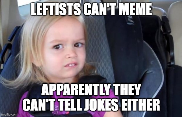 Side Eyeing Chloe | LEFTISTS CAN'T MEME APPARENTLY THEY CAN'T TELL JOKES EITHER | image tagged in side eyeing chloe | made w/ Imgflip meme maker