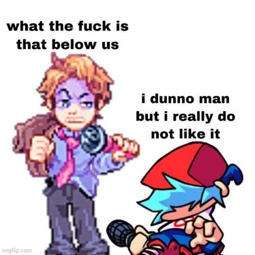 senpai and bf looking down | image tagged in senpai and bf looking down | made w/ Imgflip meme maker