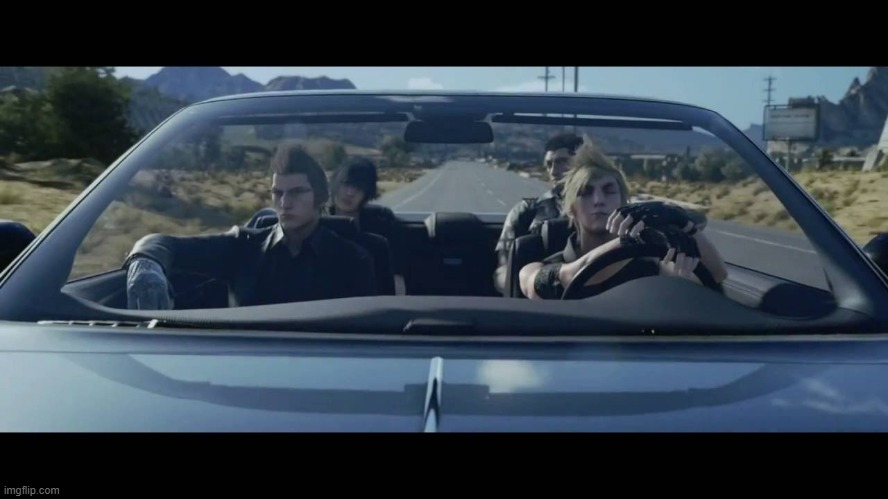Noctis and friends in da car | image tagged in noctis and friends in da car | made w/ Imgflip meme maker