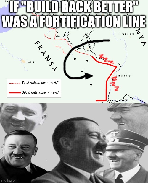 If you understand this then you are a chad. | IF "BUILD BACK BETTER" WAS A FORTIFICATION LINE | image tagged in french,sleep,blitzkrieg,magniot line,buildbackbetter,fjb | made w/ Imgflip meme maker