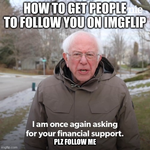 IMGFLIP CAMPAIGN | HOW TO GET PEOPLE TO FOLLOW YOU ON IMGFLIP; PLZ FOLLOW ME | image tagged in i am once again asking,for followers | made w/ Imgflip meme maker