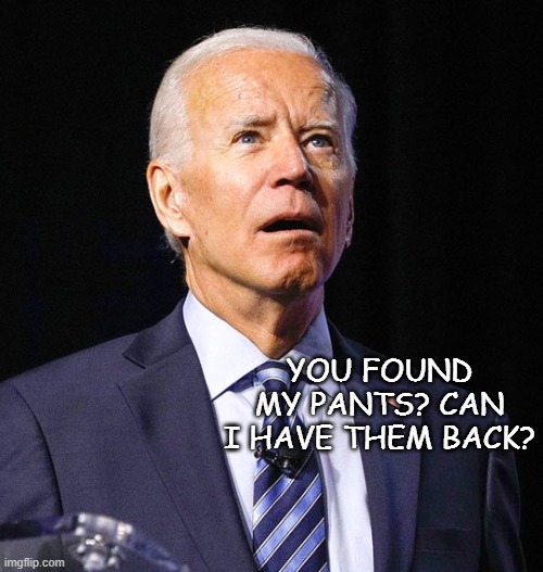 Joe Biden | YOU FOUND MY PANTS? CAN I HAVE THEM BACK? | image tagged in joe biden | made w/ Imgflip meme maker