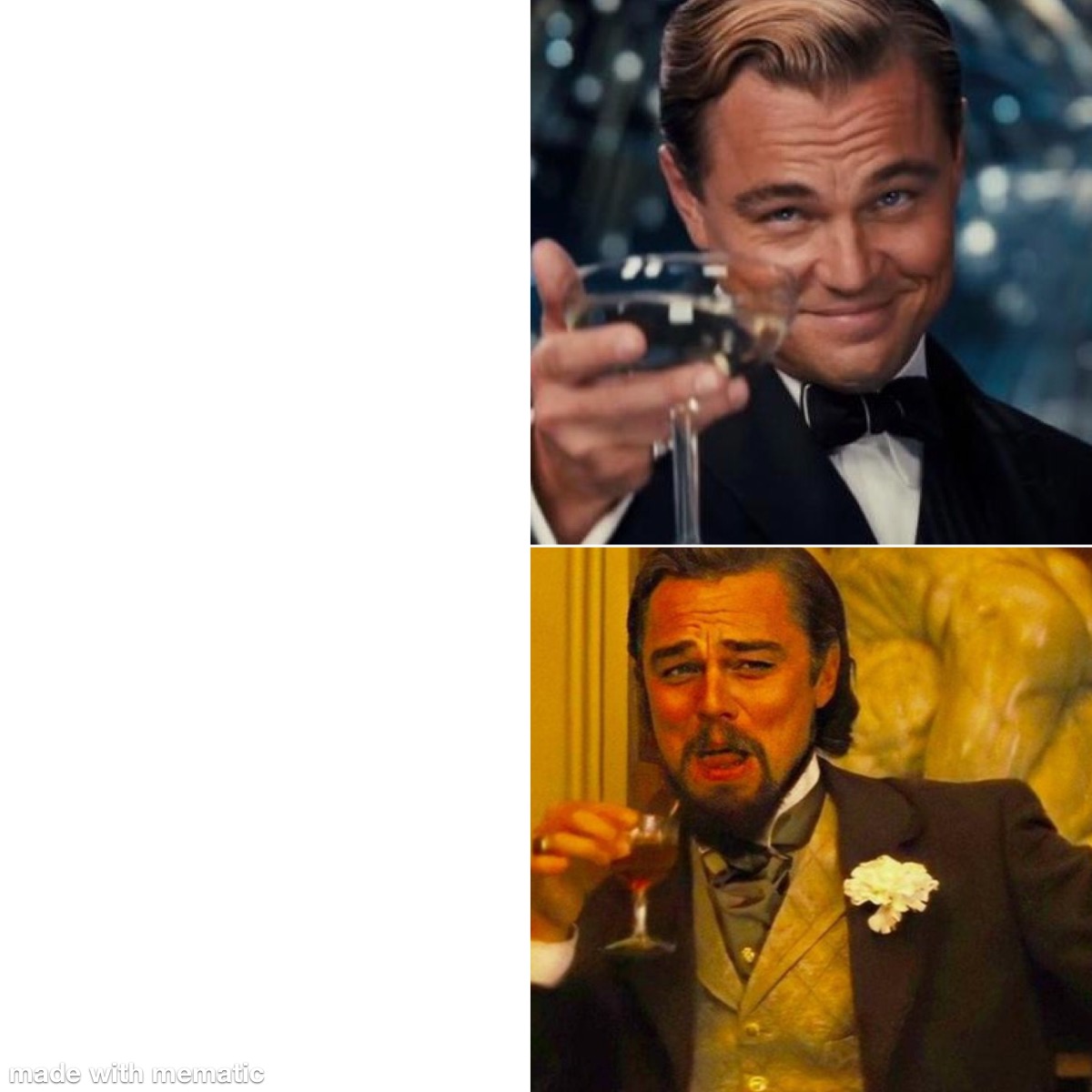 High Quality Leo Before and after Blank Meme Template