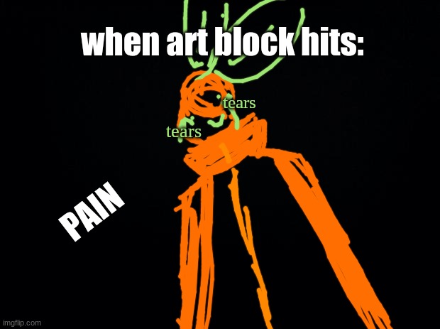 :( | when art block hits:; tears; tears; PAIN | image tagged in black background | made w/ Imgflip meme maker