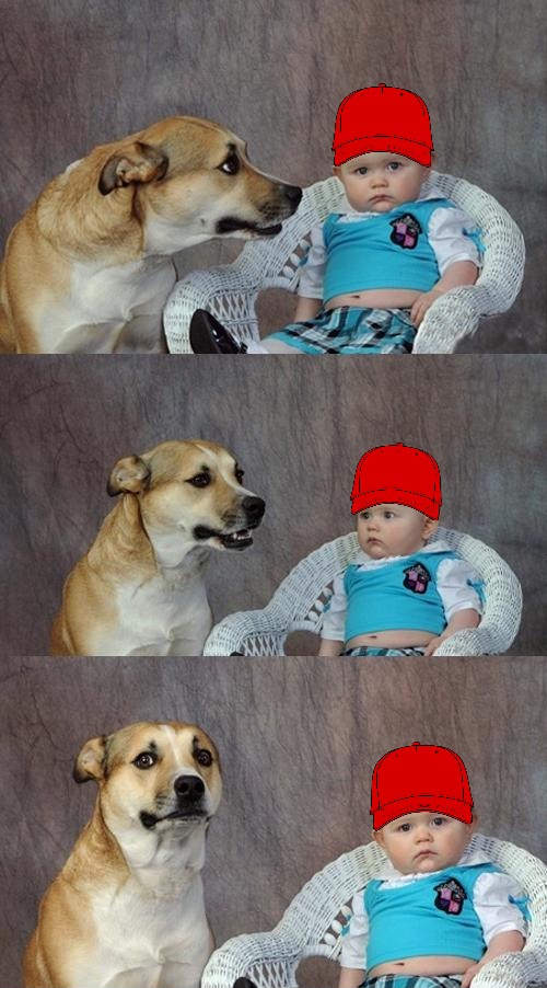 MAGA dad joke dog Blank Meme Template