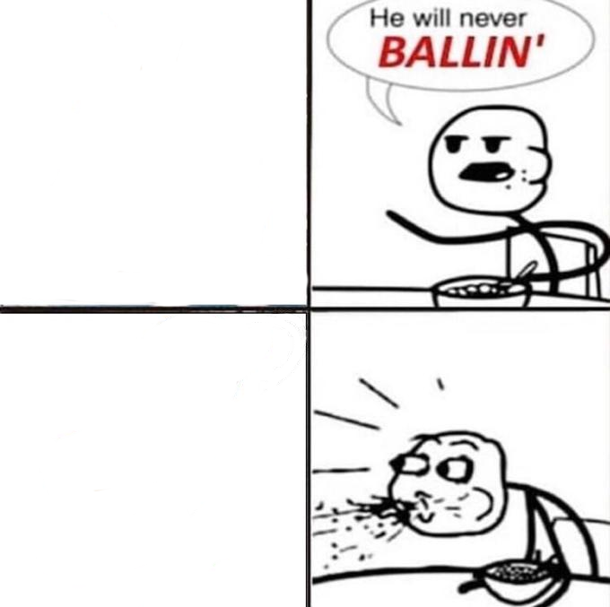 He'll never be ballin' Blank Template Imgflip