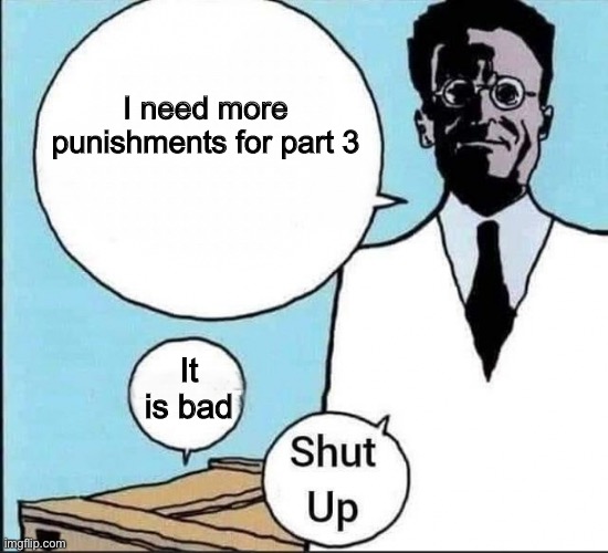 Schrödinger's cat | I need more punishments for part 3; It is bad | image tagged in schr dinger's cat | made w/ Imgflip meme maker