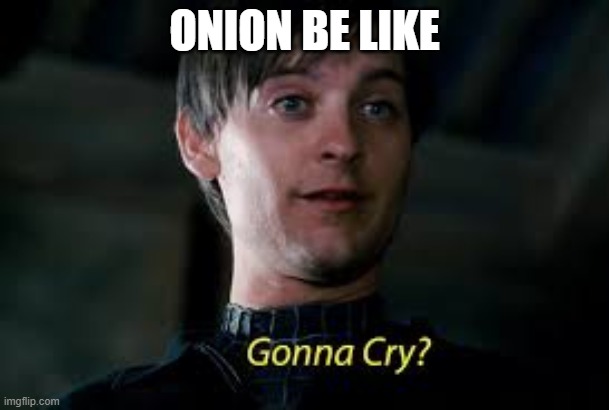 Gonna Cry? |  ONION BE LIKE | image tagged in gonna cry | made w/ Imgflip meme maker