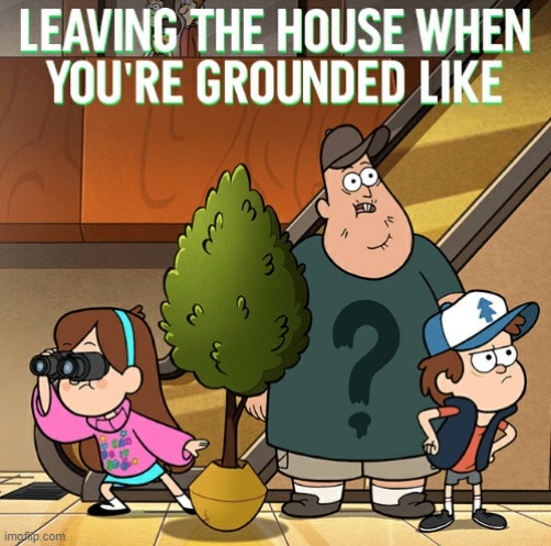 leaving house when you are grounded | image tagged in grounded,stay at home | made w/ Imgflip meme maker