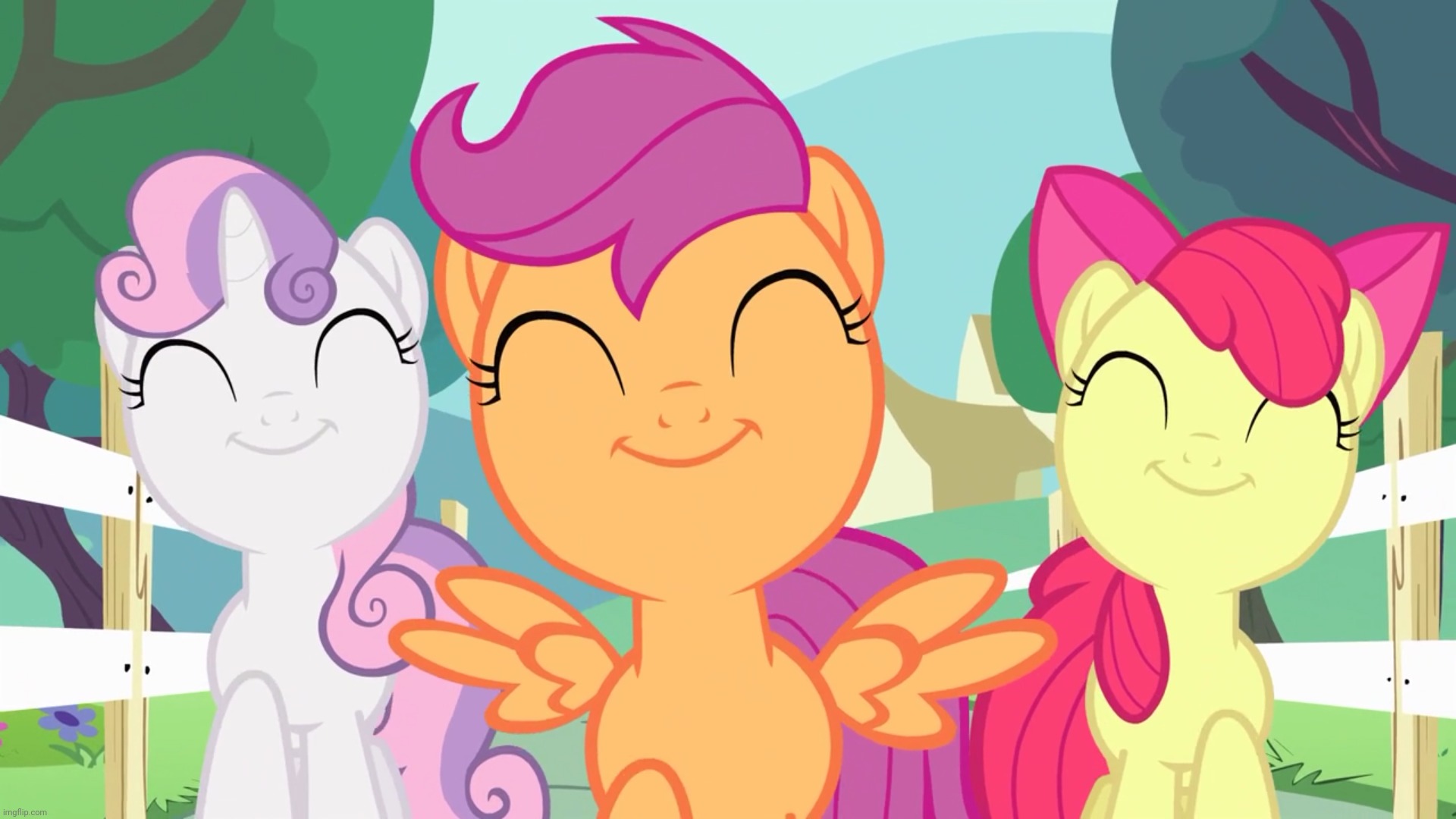 CMC | image tagged in my little pony friendship is magic,applebloom,scootaloo,sweetie belle,trio | made w/ Imgflip meme maker