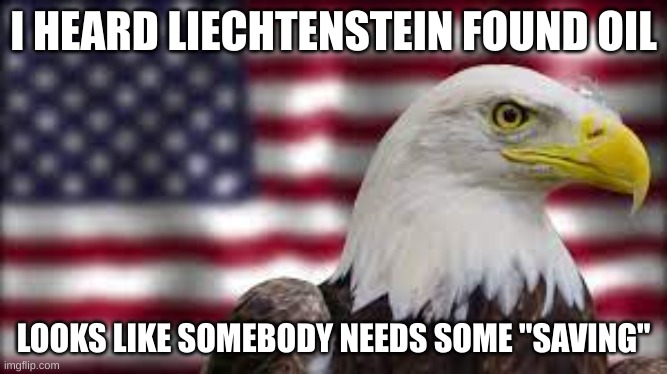 Did somebody say oil? | I HEARD LIECHTENSTEIN FOUND OIL; LOOKS LIKE SOMEBODY NEEDS SOME "SAVING" | image tagged in oil | made w/ Imgflip meme maker