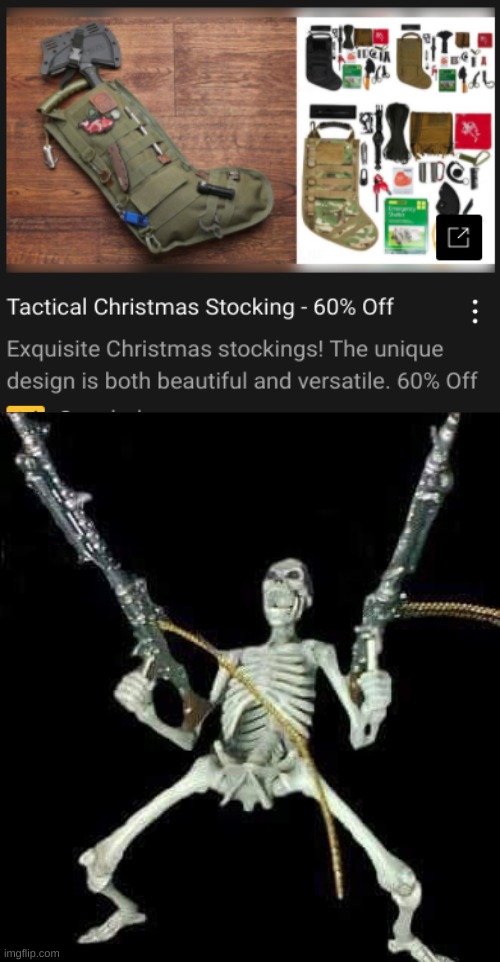 oooh 60% off | image tagged in skeleton with guns meme,america,guns,wtf | made w/ Imgflip meme maker