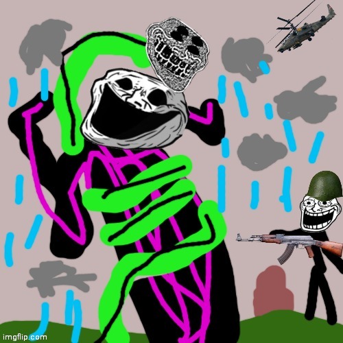 Toxic-ink monster VS Botalnium-ink monster (Light blue draws it rain) (The image is downloaded cuz the one problem was is post i | image tagged in blank transparent square | made w/ Imgflip meme maker