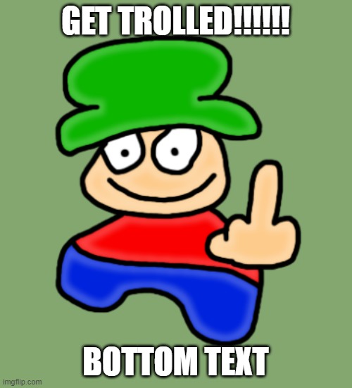 Bambi Middle Finger | GET TROLLED!!!!!! BOTTOM TEXT | image tagged in bambi middle finger | made w/ Imgflip meme maker