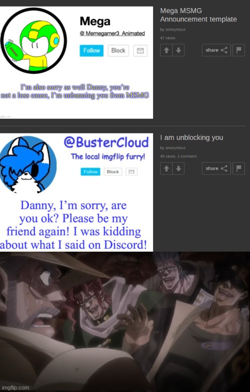 he made alts to make it look like they apologized lmfaooooooo | made w/ Imgflip meme maker