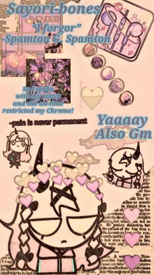 Razzy Stazzy 2.0 | Yaaaay 
Also Gm; So I spoke with my sister and she un-time restricted my Chrome! | image tagged in razzy stazzy 2 0 | made w/ Imgflip meme maker